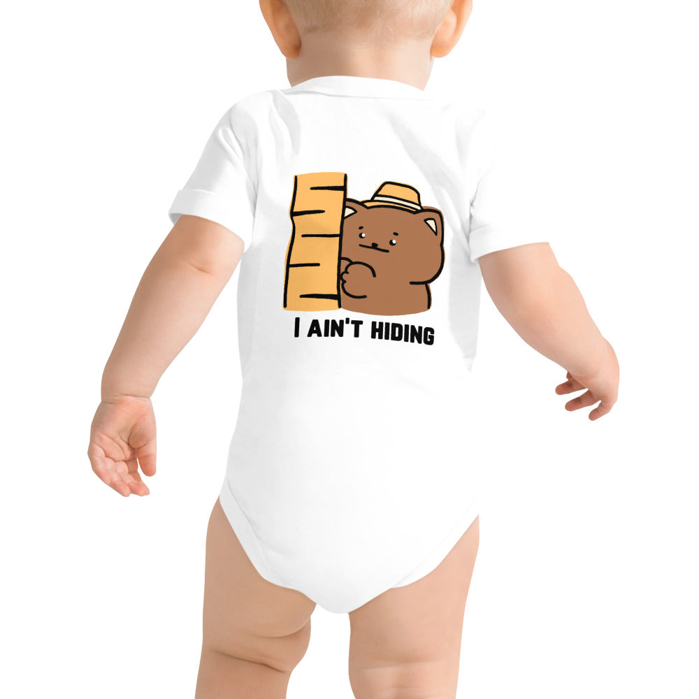 I ain't hiding - Baby short sleeve one piece (back print)