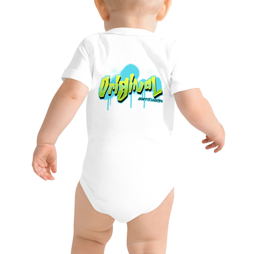 Original made with love - Baby short sleeve one piece (back print)