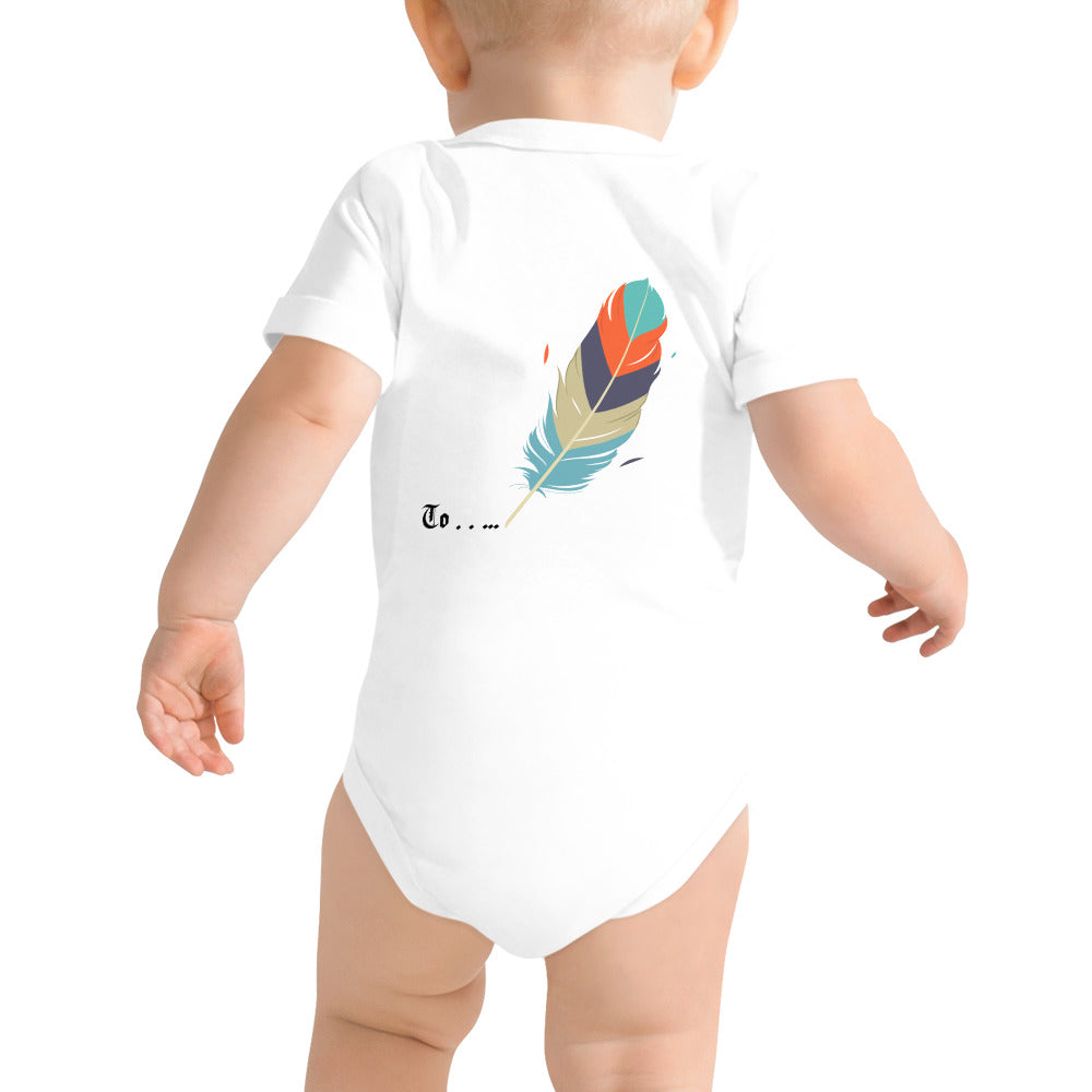 Feathers inspiration V2 - Baby short sleeve one piece (back print)