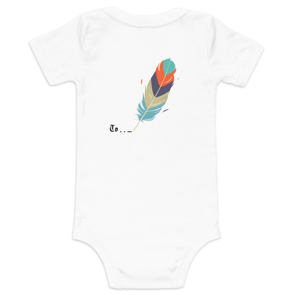 Feathers inspiration V2 - Baby short sleeve one piece (back print)