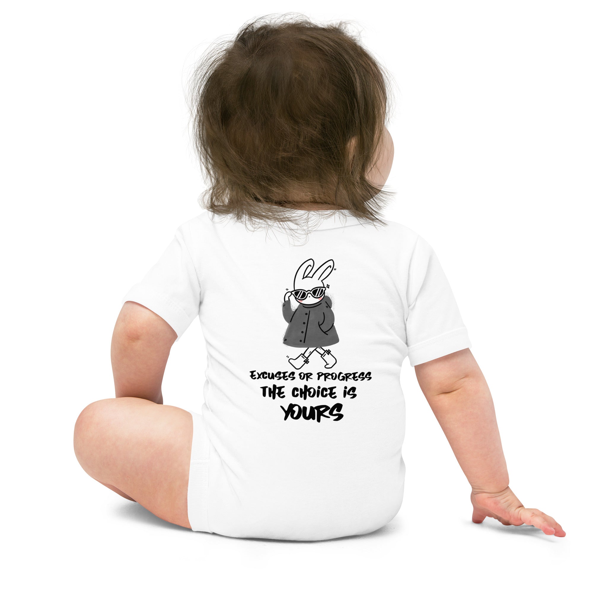 Excuses or Progress, the choice is yours  - Baby short sleeve one piece (back print)