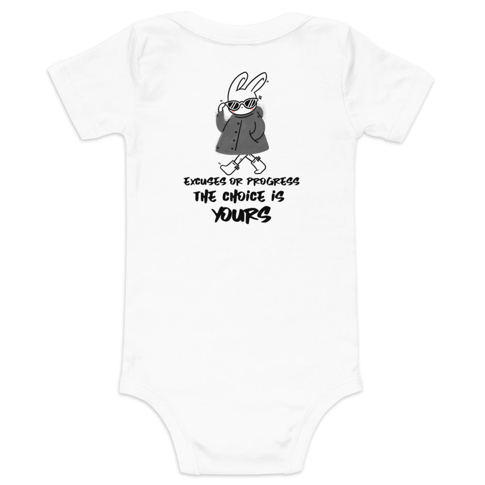 Excuses or Progress, the choice is yours  - Baby short sleeve one piece (back print)