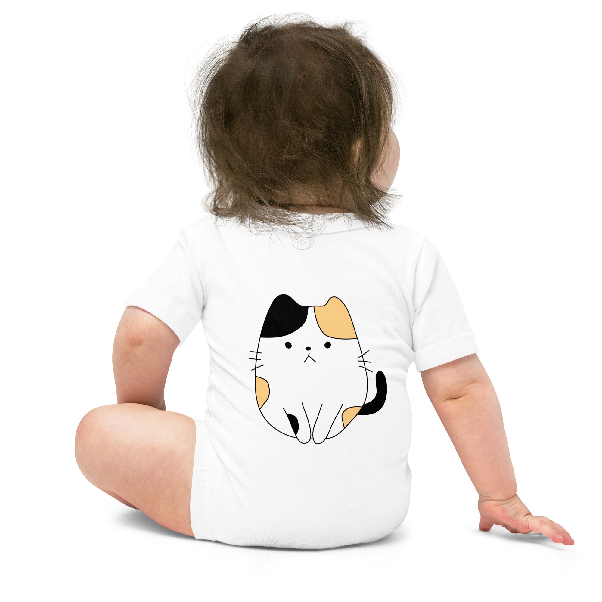 Meow V4 - Baby short sleeve one piece (back print)