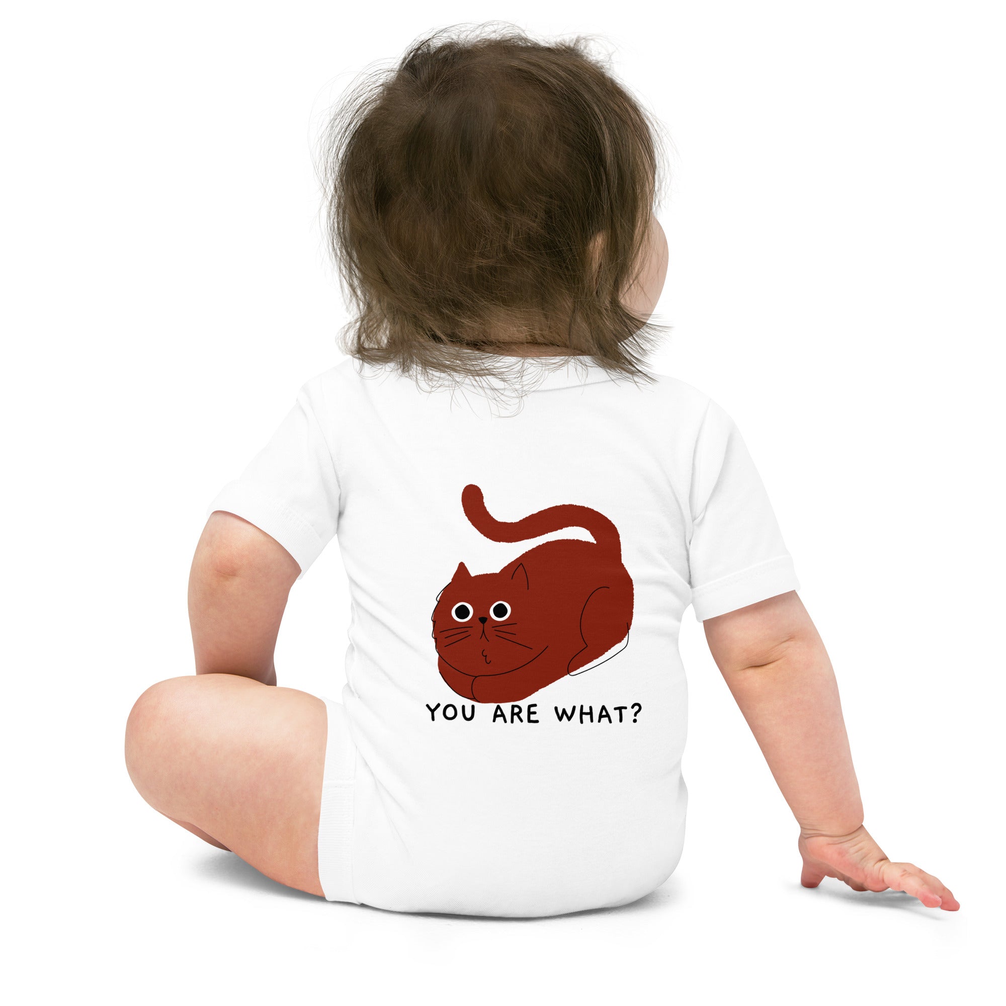 You are what? - Baby short sleeve one piece (back print)