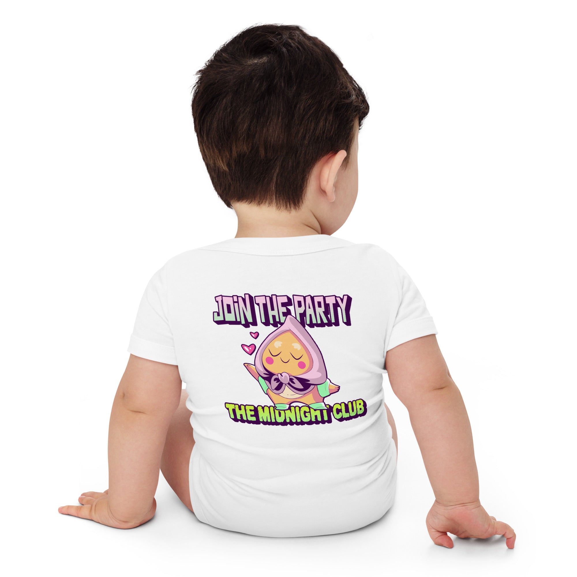 Join the party - The Midnight Club - Baby short sleeve one piece (back print)