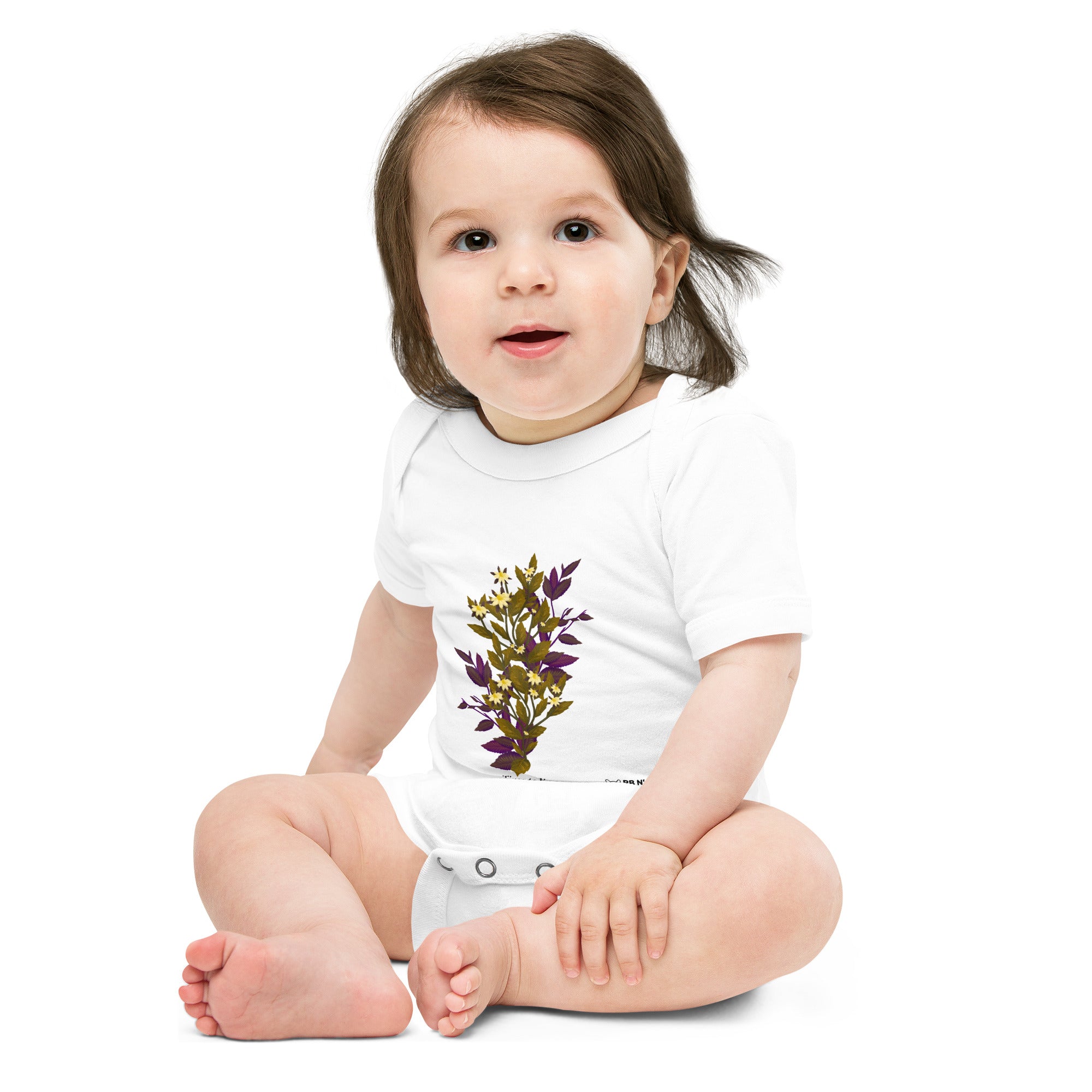 botanical illustration - Baby short sleeve one piece