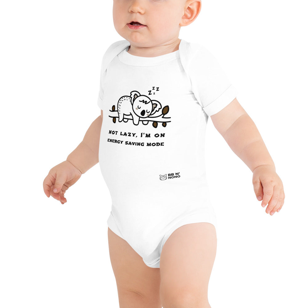 Not lazy, I'm on energy saving mode - Baby short sleeve one piece