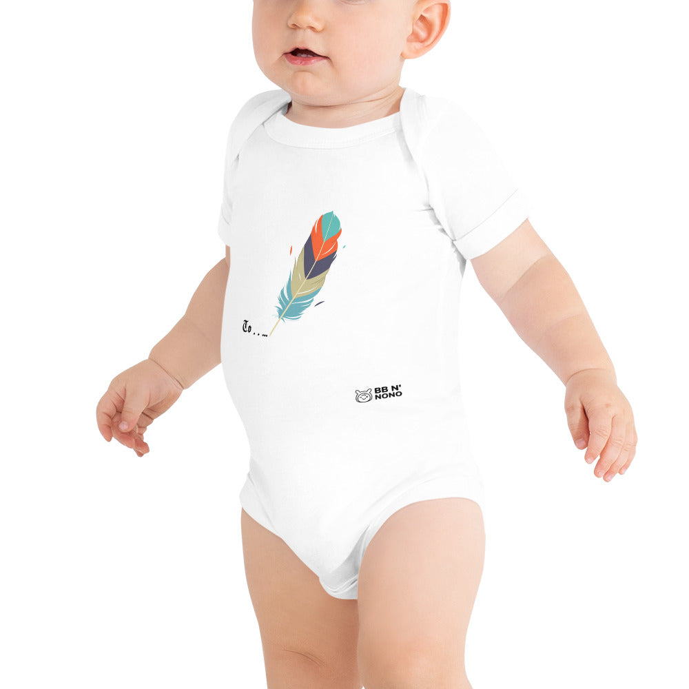 Feathers inspiration V2 - Baby short sleeve one piece