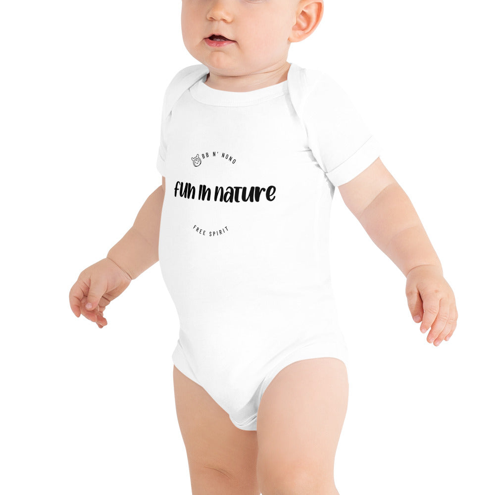 Fun in nature with logo - Baby short sleeve one piece