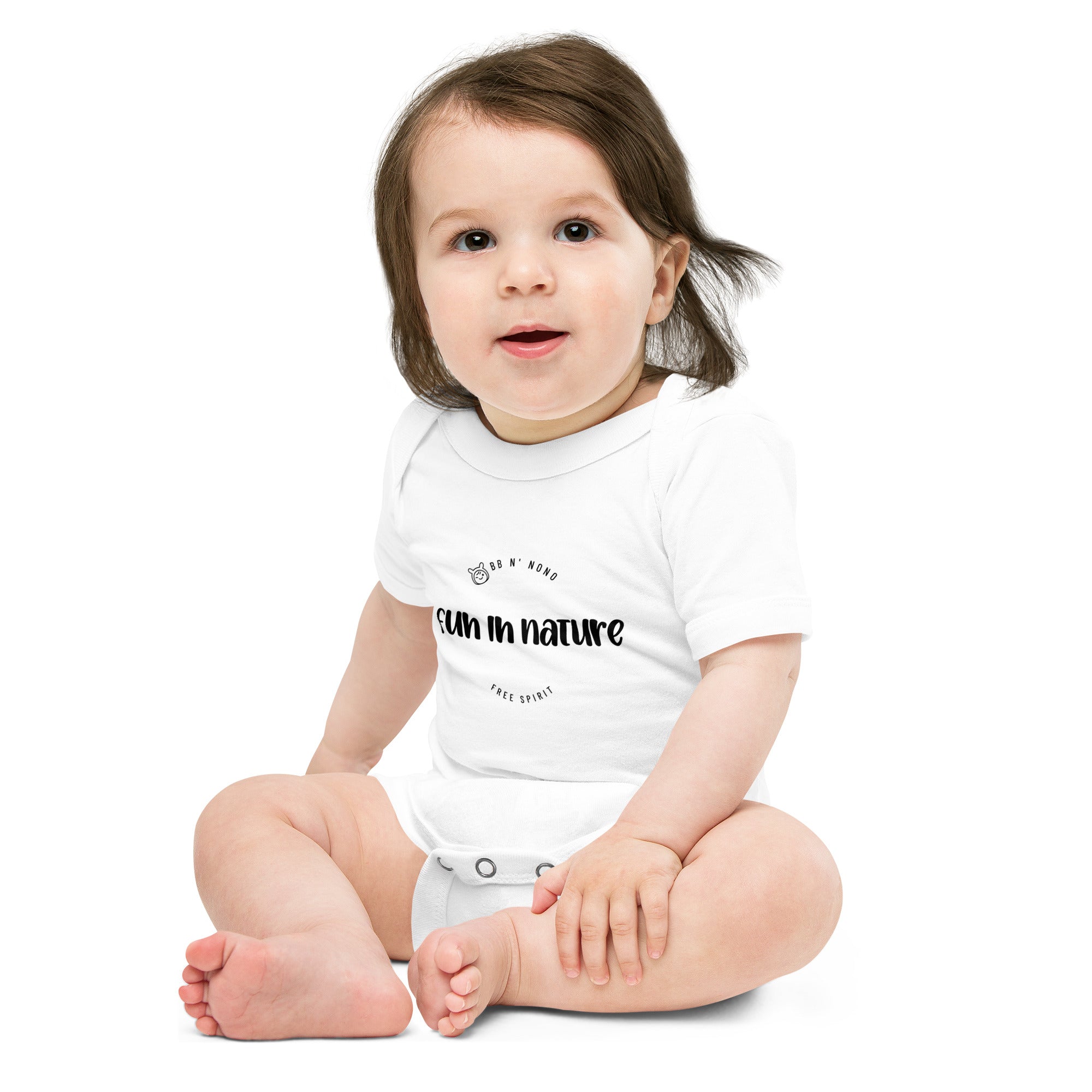 Fun in nature with logo - Baby short sleeve one piece