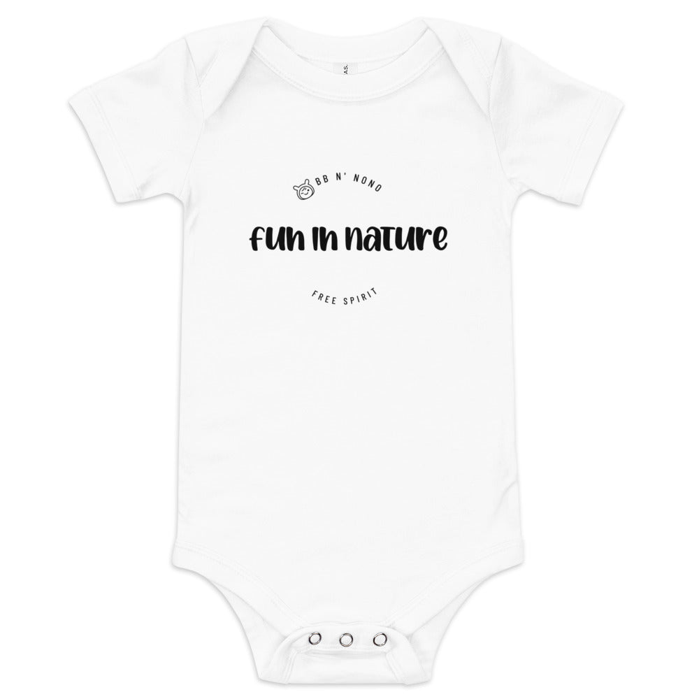 Fun in nature with logo - Baby short sleeve one piece