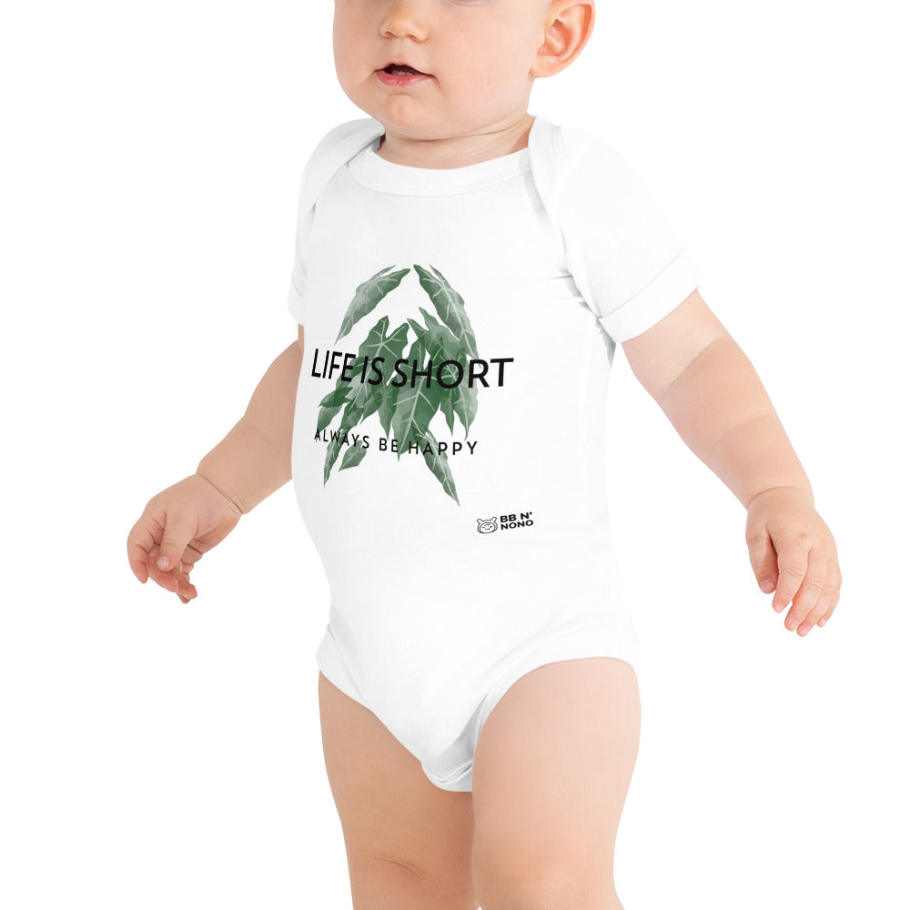 Life is short, always be happy - Baby short sleeve one piece