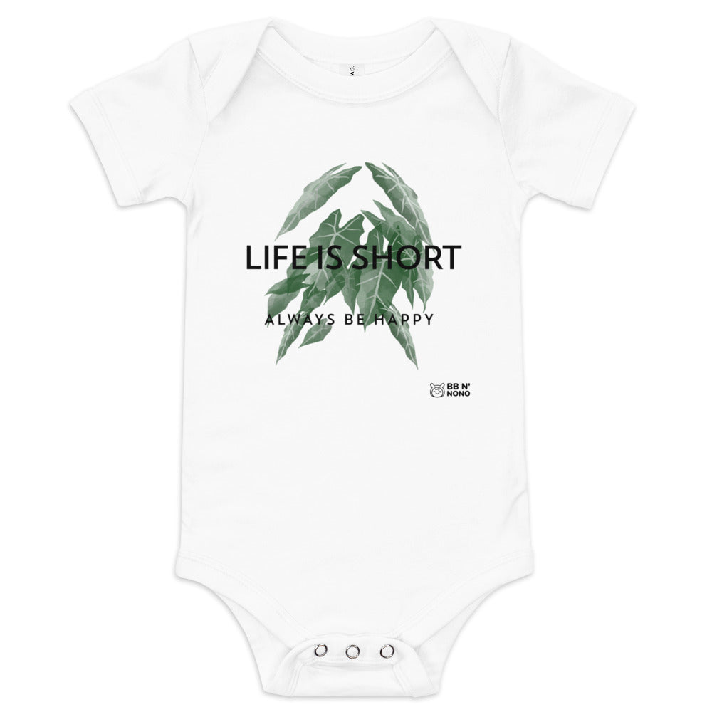 Life is short, always be happy - Baby short sleeve one piece