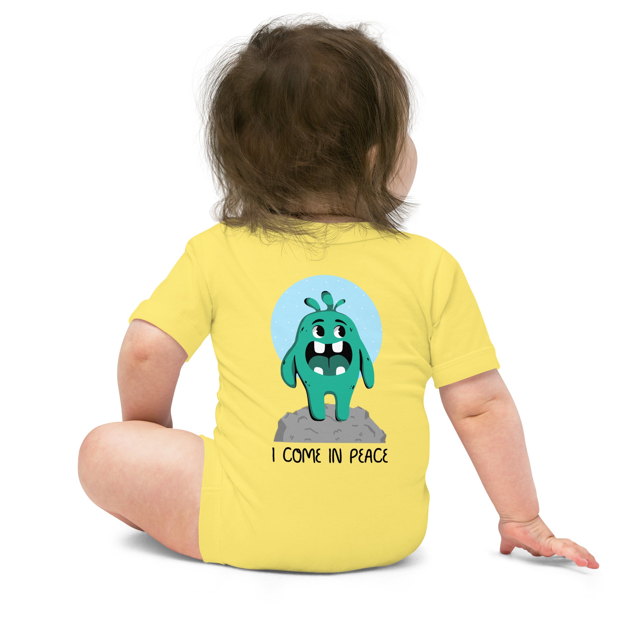 V Cute monster - Baby short sleeve one piece (back print)