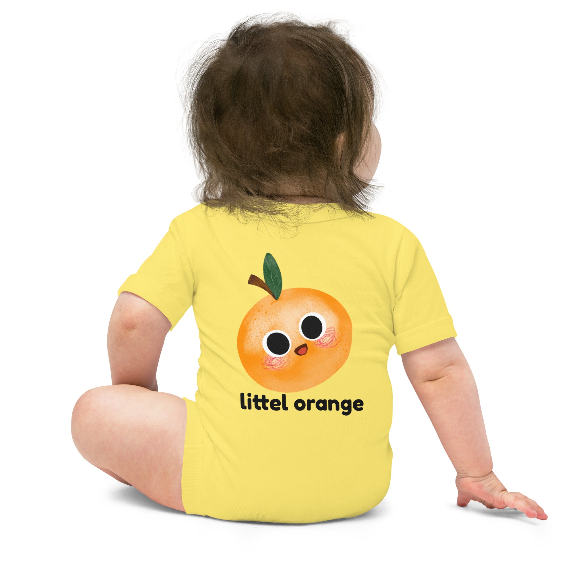 Little orange - Baby short sleeve one piece (back print)