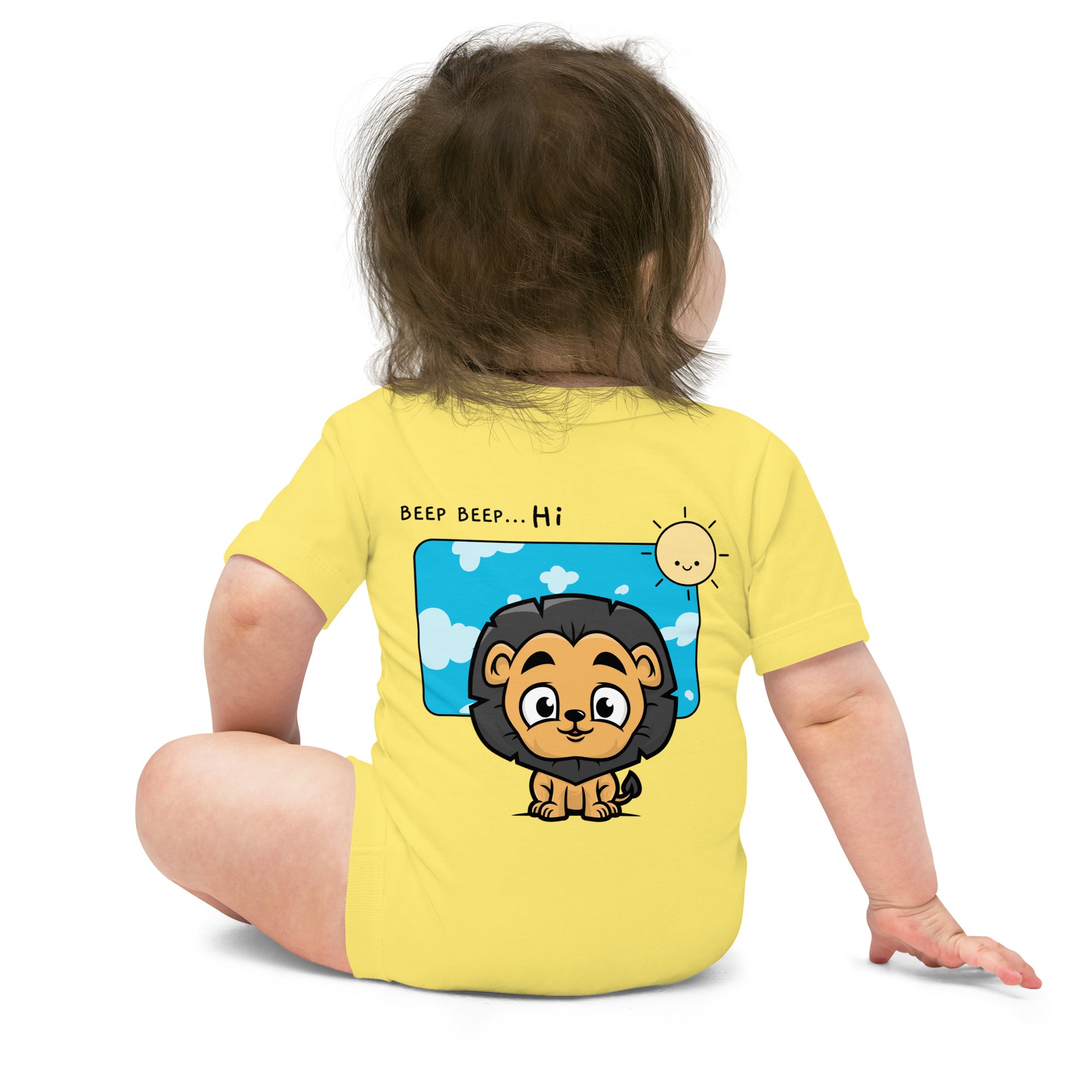 Lit Lion - Baby short sleeve one piece (back print)