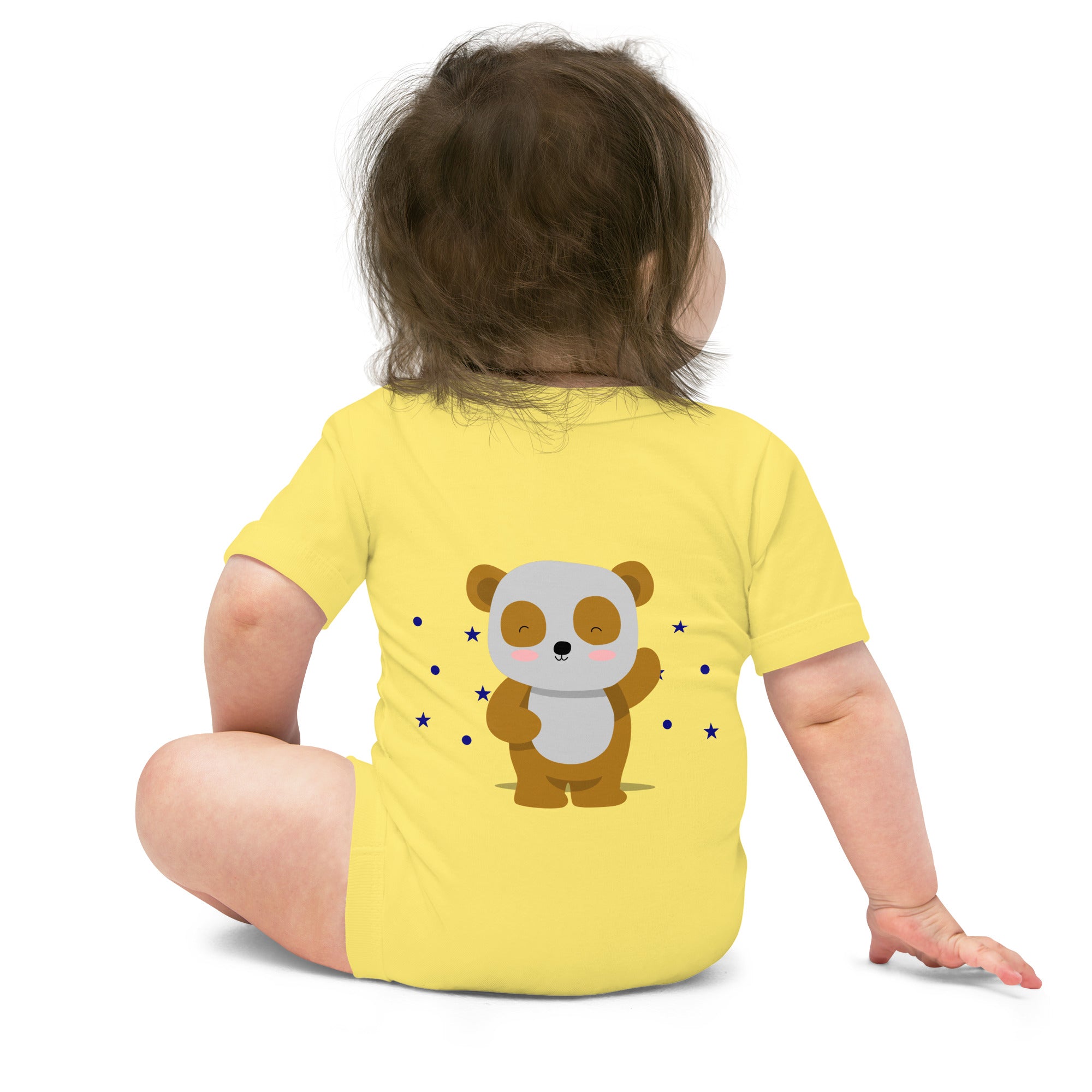 Sweet bear v1 - Baby short sleeve one piece (bank print)