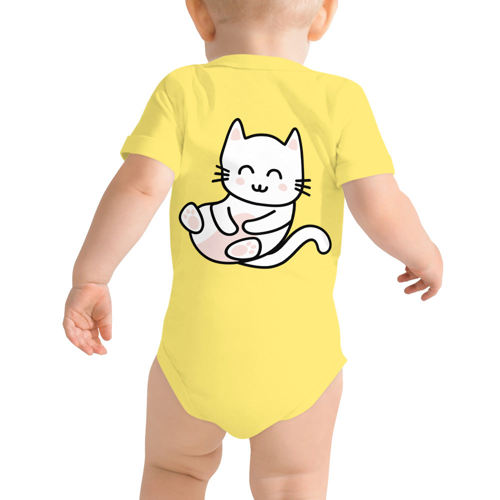 Meow V3 - Baby short sleeve one piece (back print)