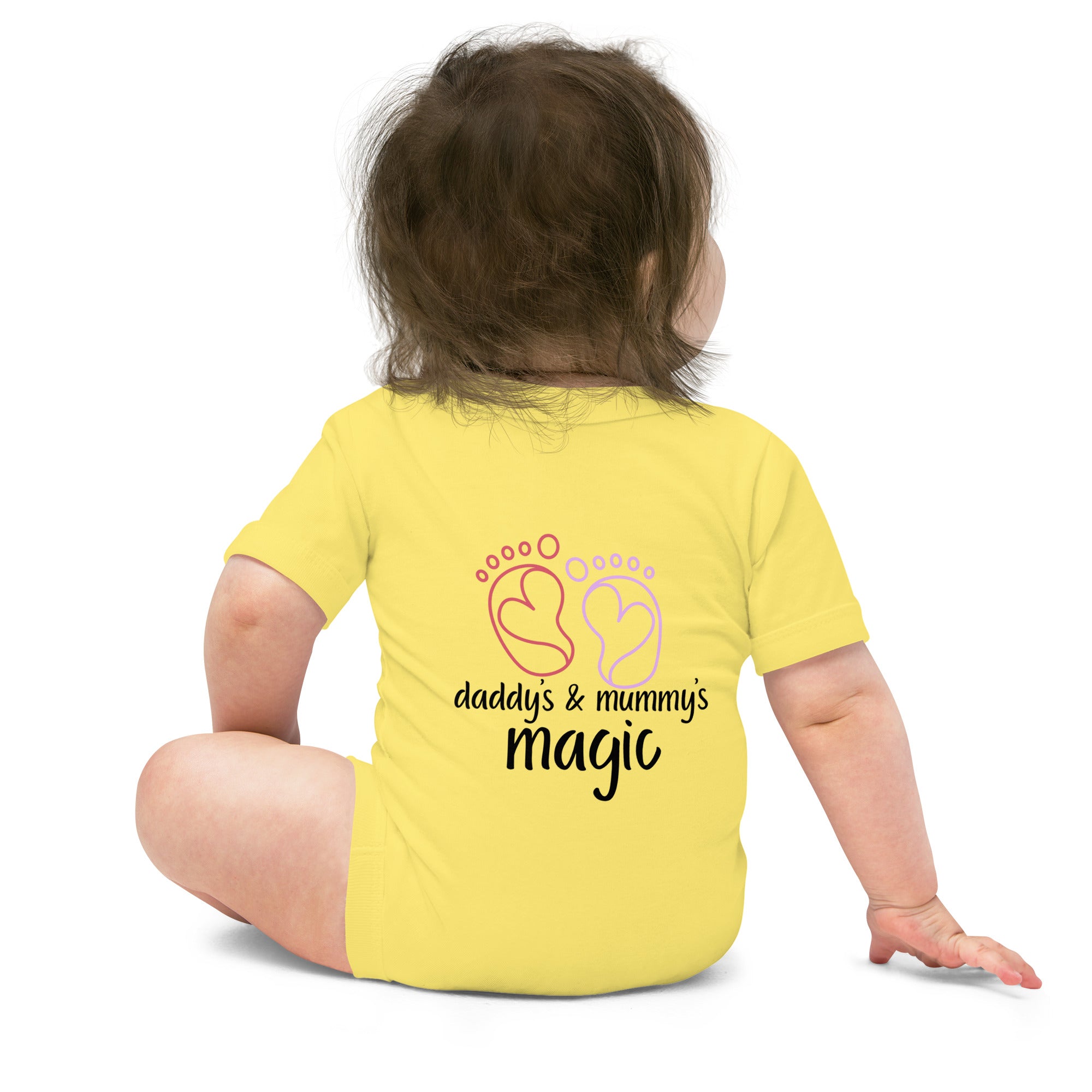 Daddy & Mummy's Magic - Baby short sleeve one piece (back print)