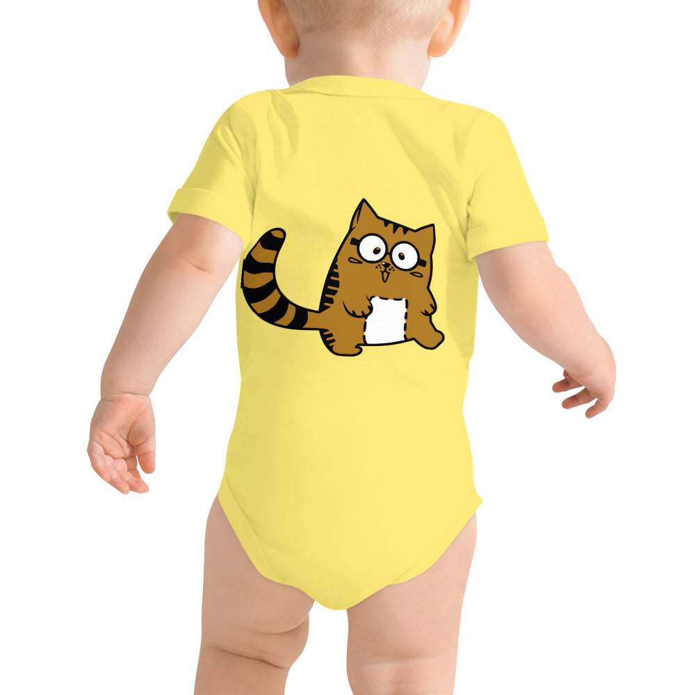 Meow V5 - Baby short sleeve one piece (back print)