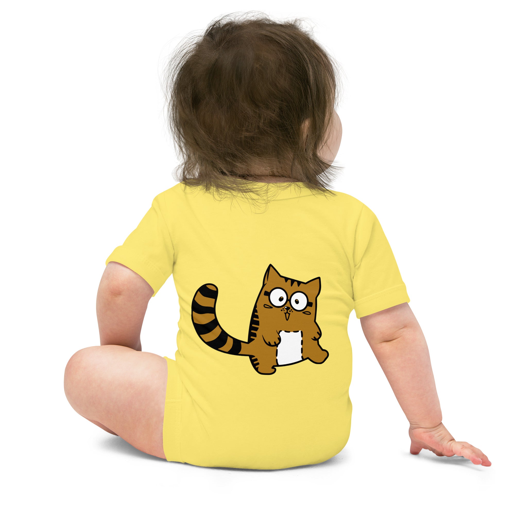 Meow V5 - Baby short sleeve one piece (back print)