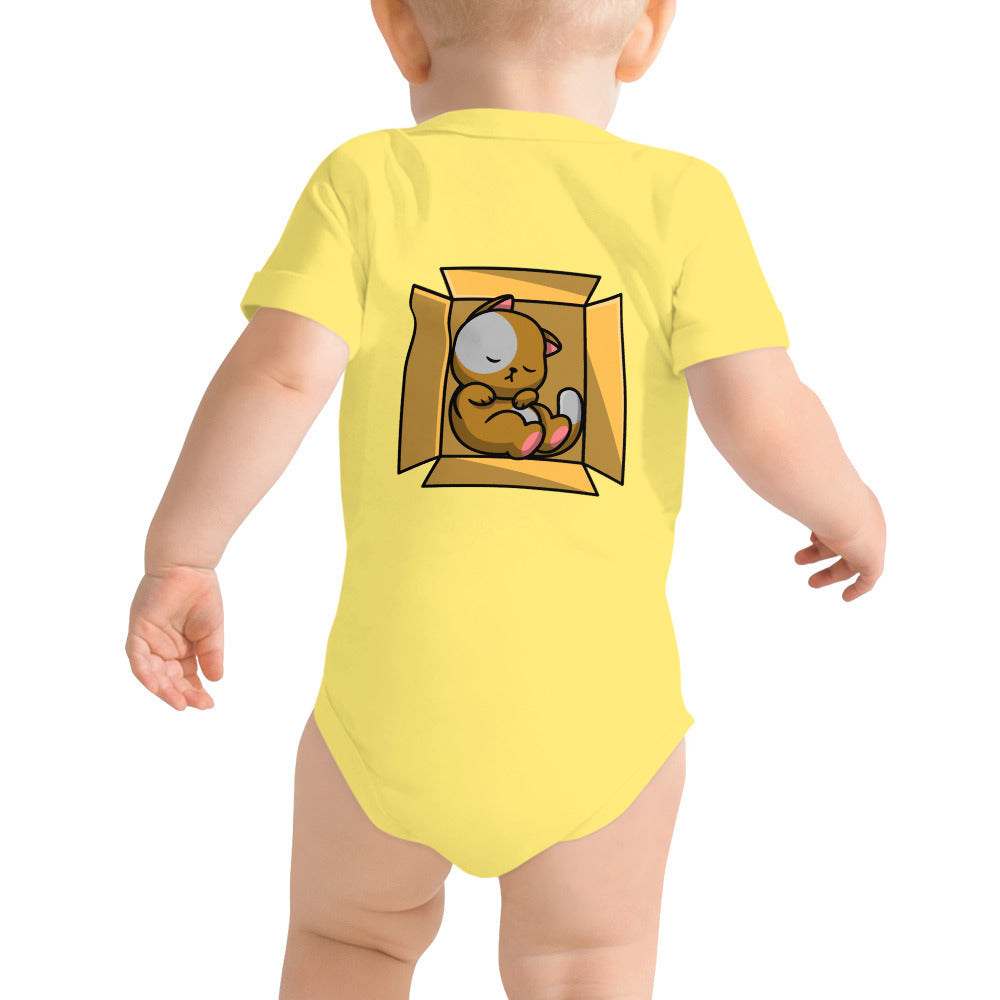 Meow V6 - Baby short sleeve one piece (back print)