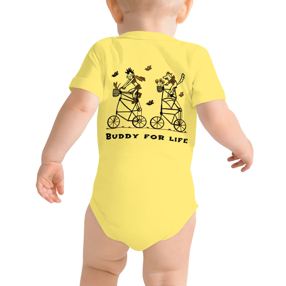 Buddy for life - Baby short sleeve one piece (back print)