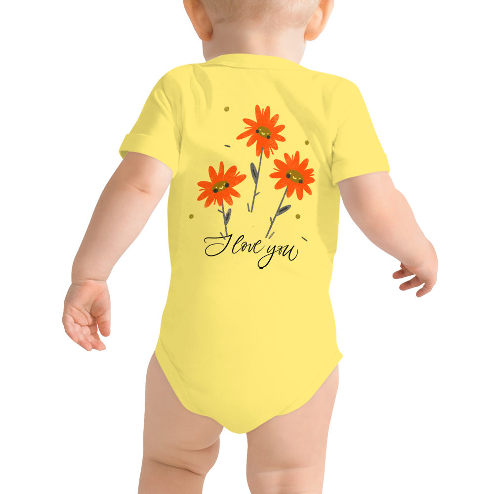 I love you - Baby short sleeve one piece (back print)