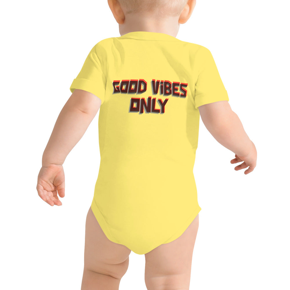 Good vibes only - Baby short sleeve one piece (back print)