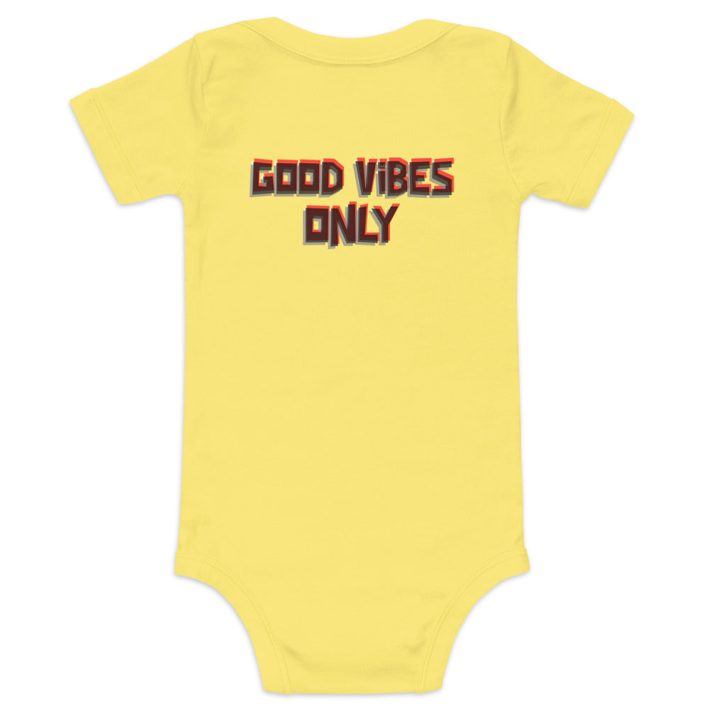 Good vibes only - Baby short sleeve one piece (back print)