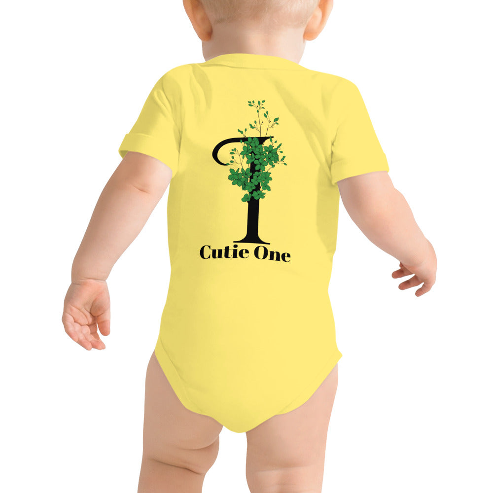 Cutie One - Baby short sleeve one piece (back print)