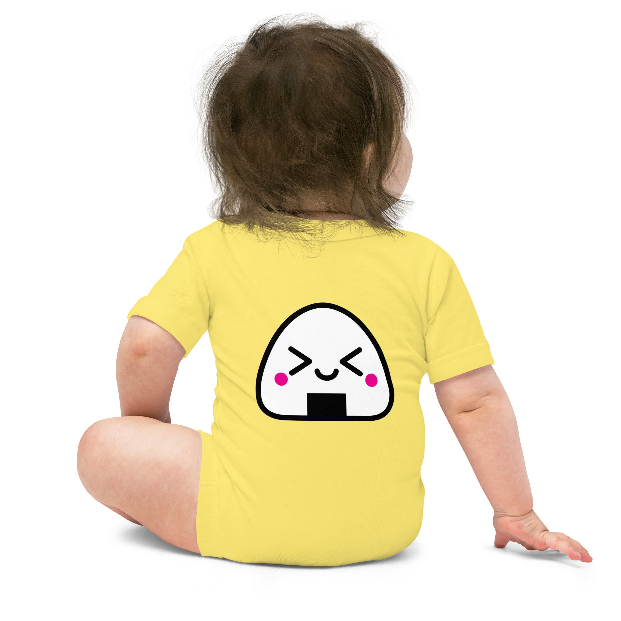 Kawaii Onigiri - Baby short sleeve one piece (back print)