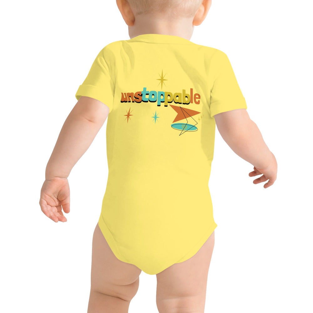 Unstoppable - Baby short sleeve one piece (back print)