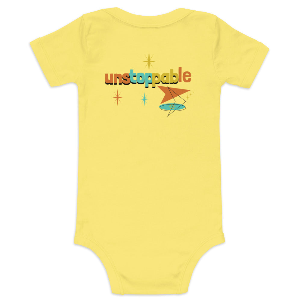 Unstoppable - Baby short sleeve one piece (back print)