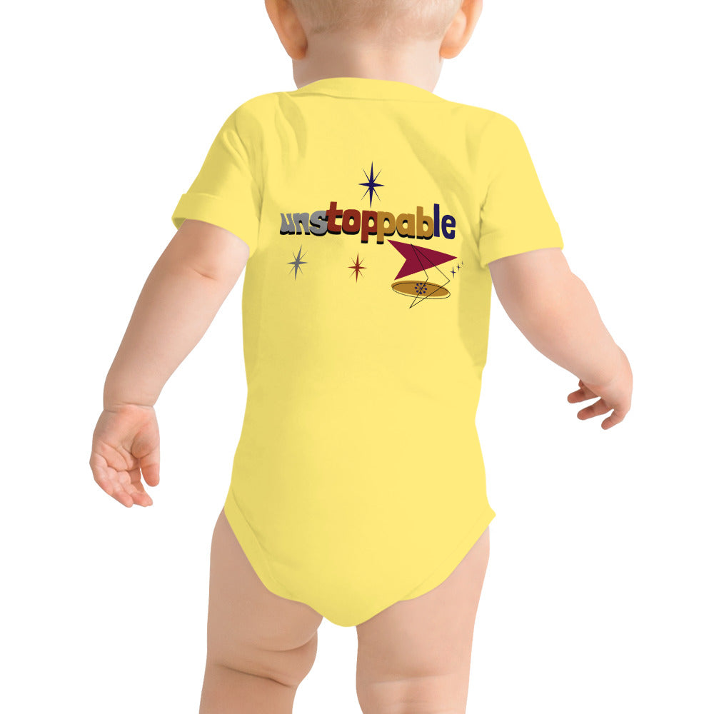 Unstoppable - Baby short sleeve one piece (back print)