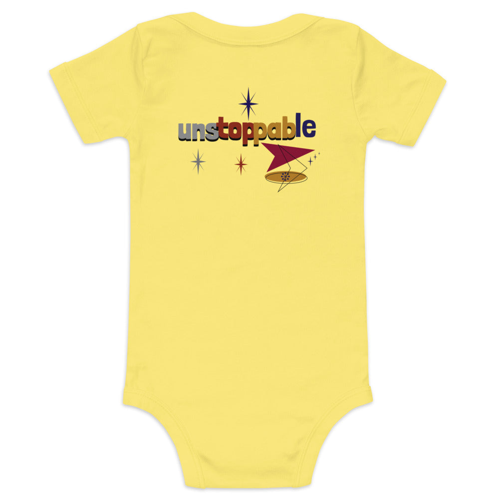 Unstoppable - Baby short sleeve one piece (back print)