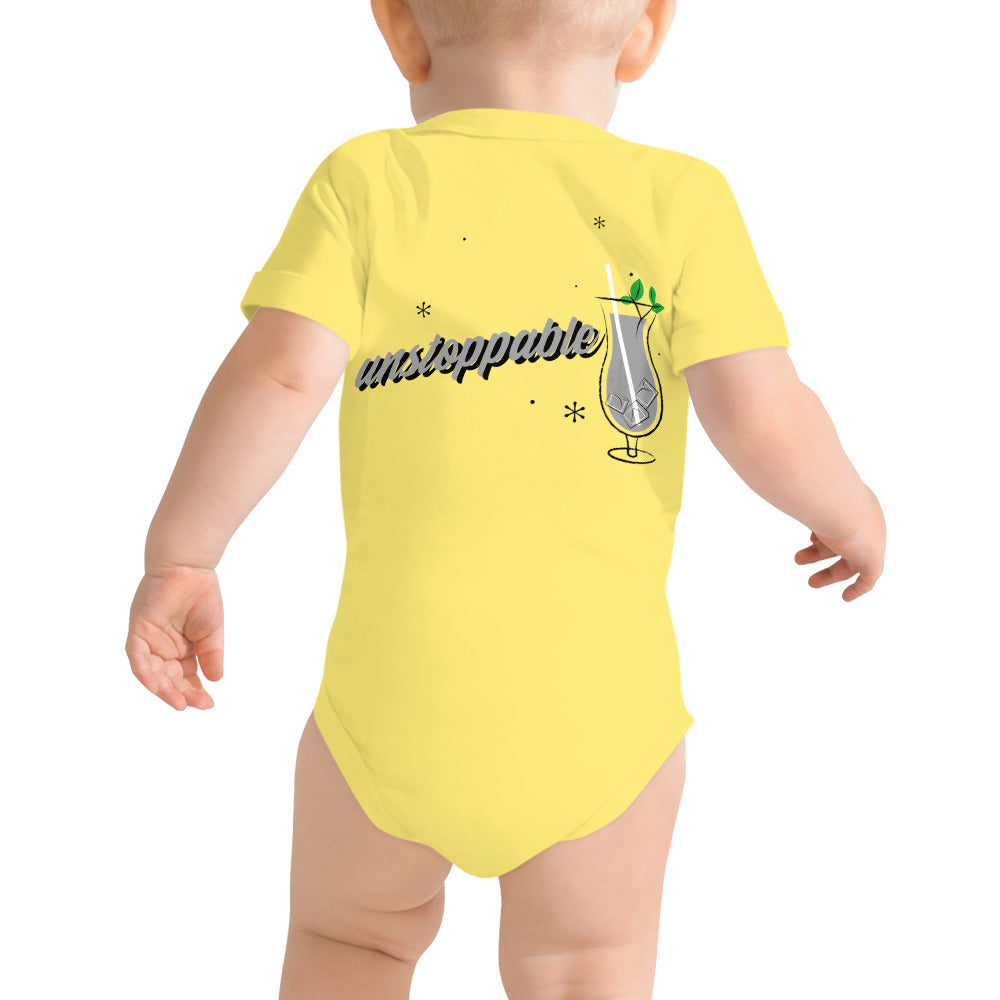 Unstoppable V - Baby short sleeve one piece (back print)