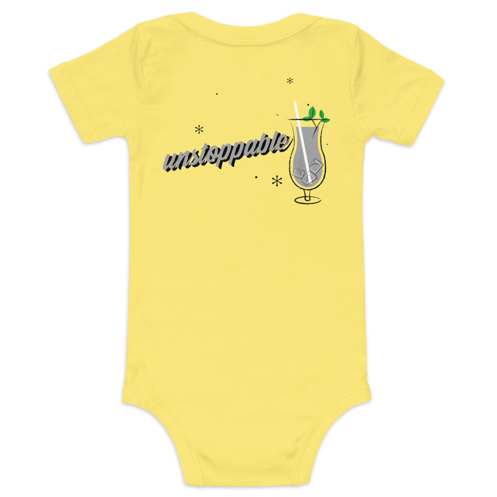 Unstoppable V - Baby short sleeve one piece (back print)