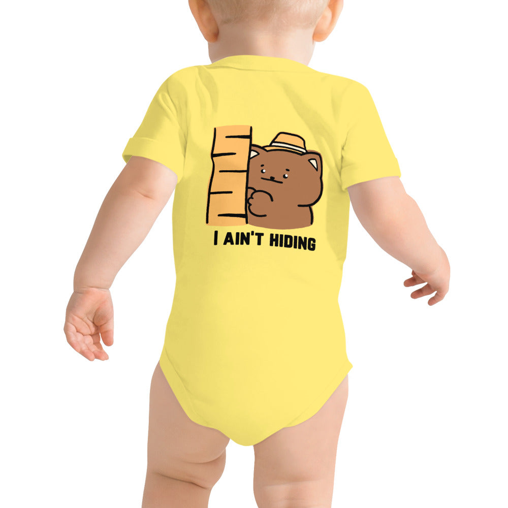 I ain't hiding - Baby short sleeve one piece (back print)