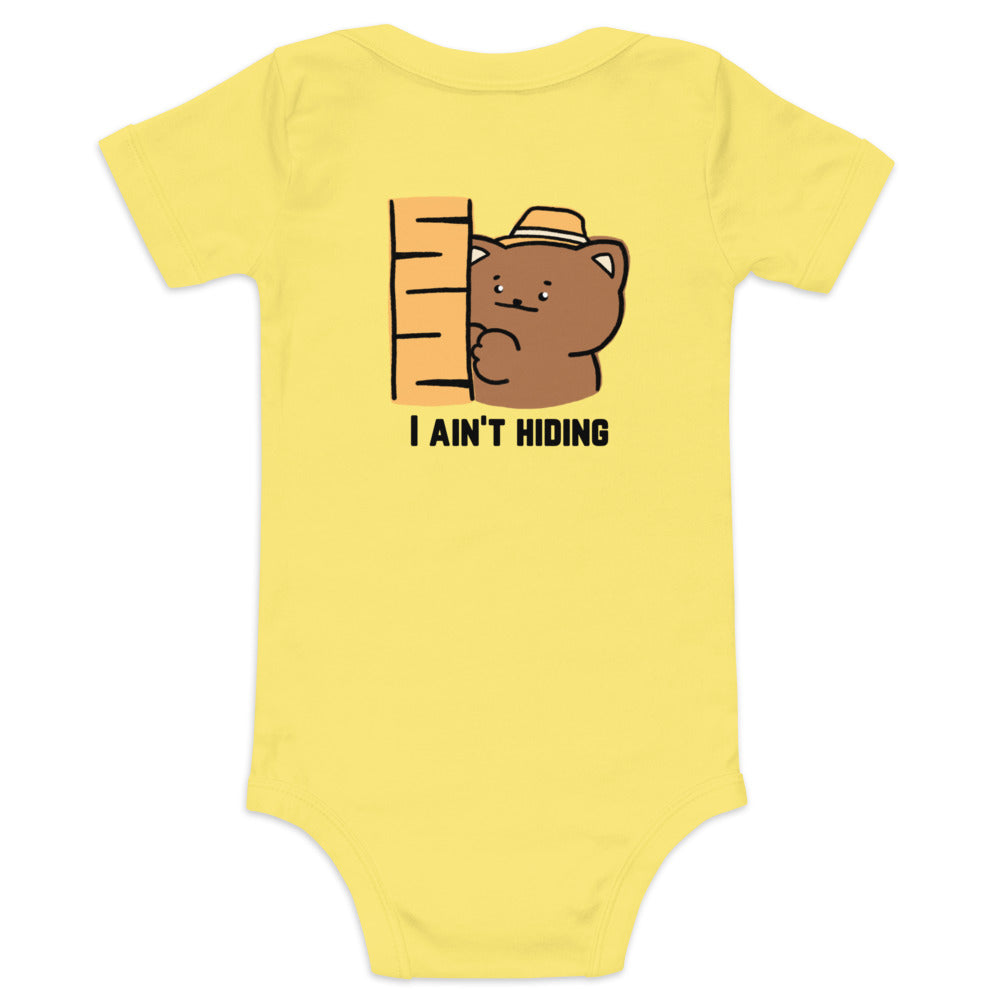 I ain't hiding - Baby short sleeve one piece (back print)