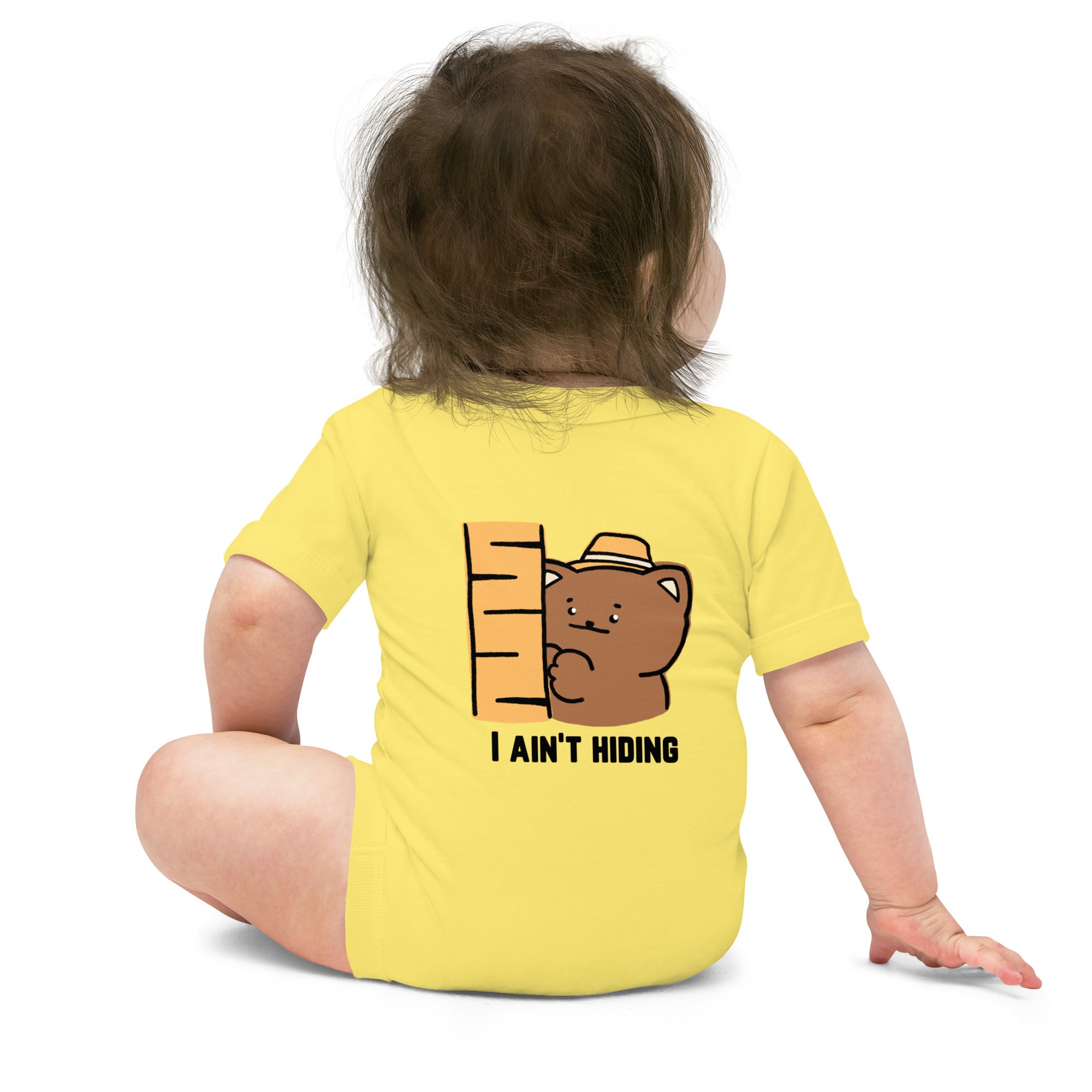 I ain't hiding - Baby short sleeve one piece (back print)