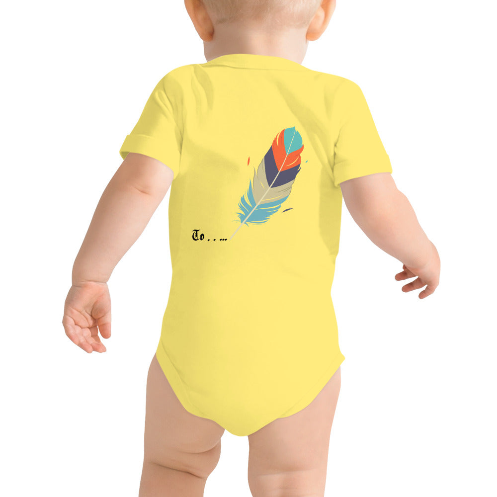 Feathers inspiration V2 - Baby short sleeve one piece (back print)