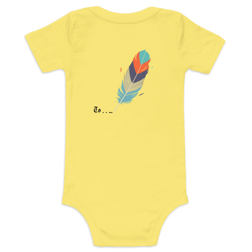 Feathers inspiration V2 - Baby short sleeve one piece (back print)