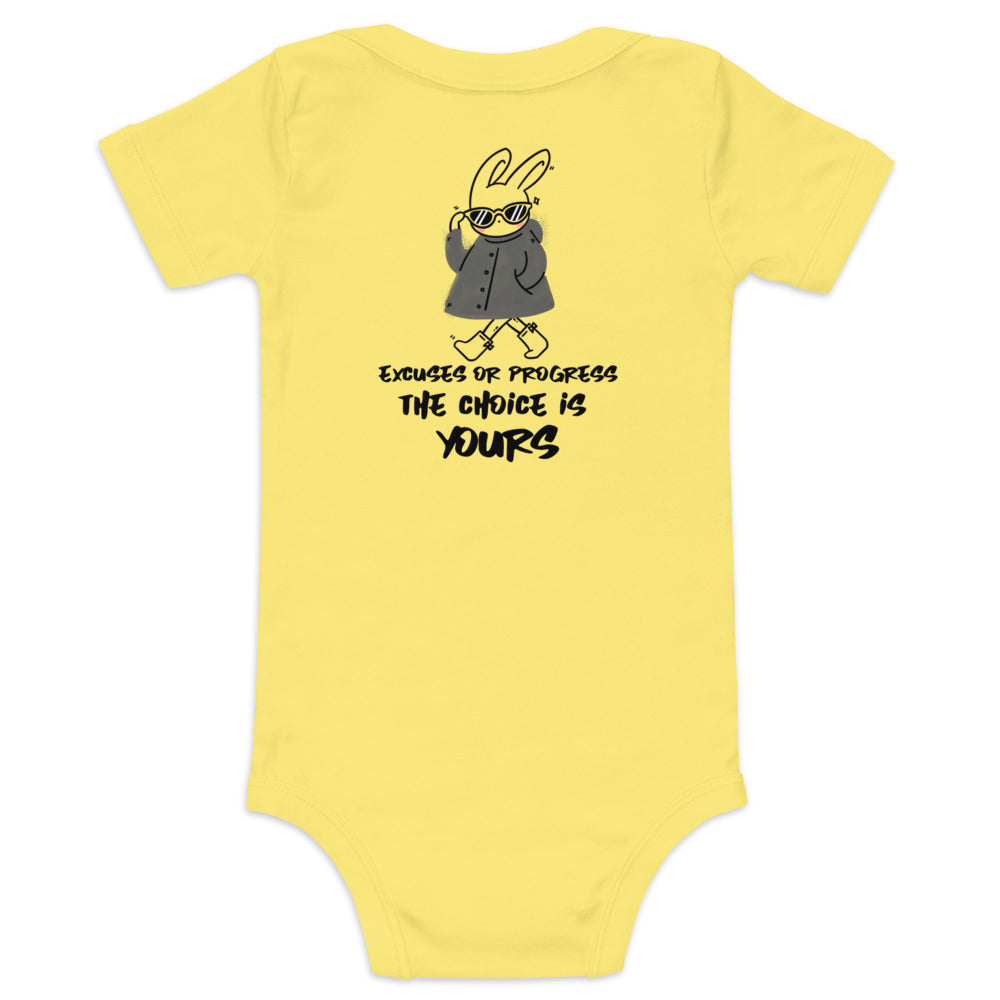 Excuses or Progress, the choice is yours  - Baby short sleeve one piece (back print)