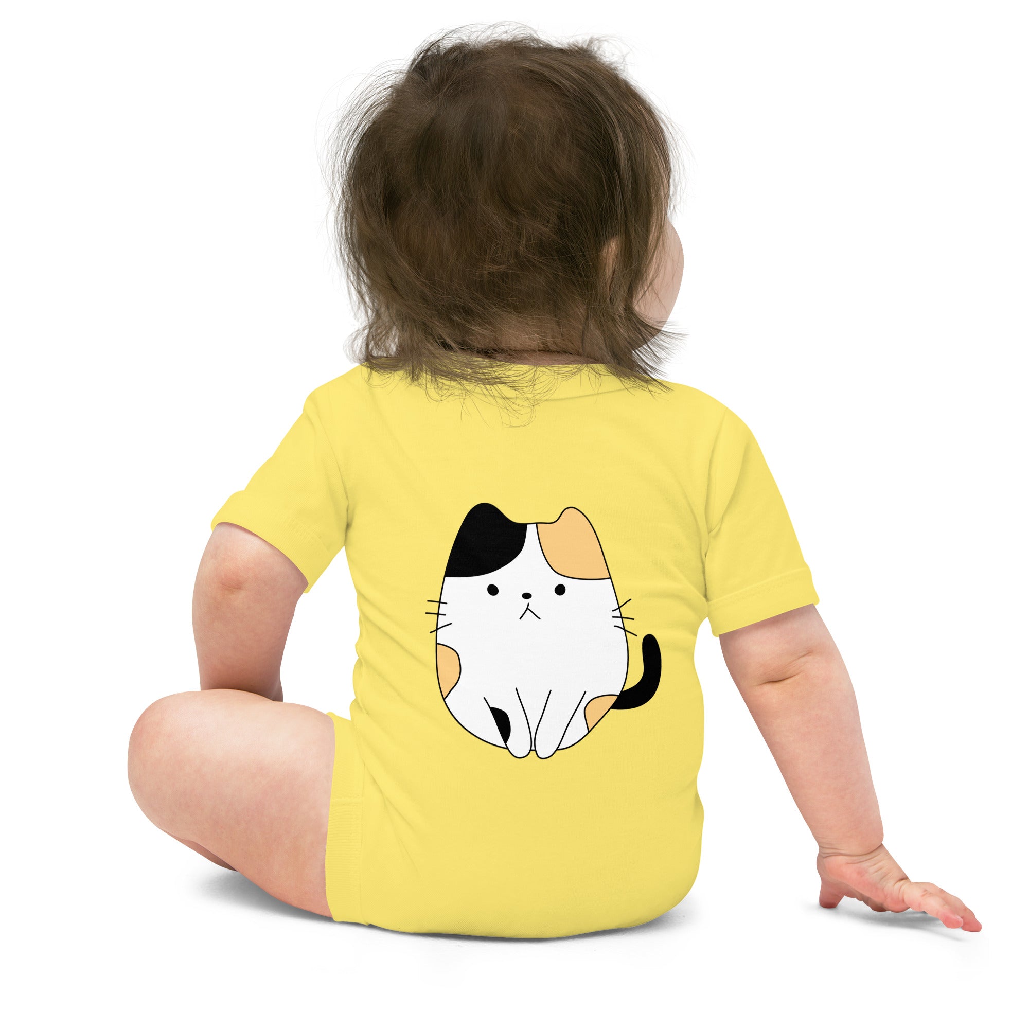 Meow V4 - Baby short sleeve one piece (back print)