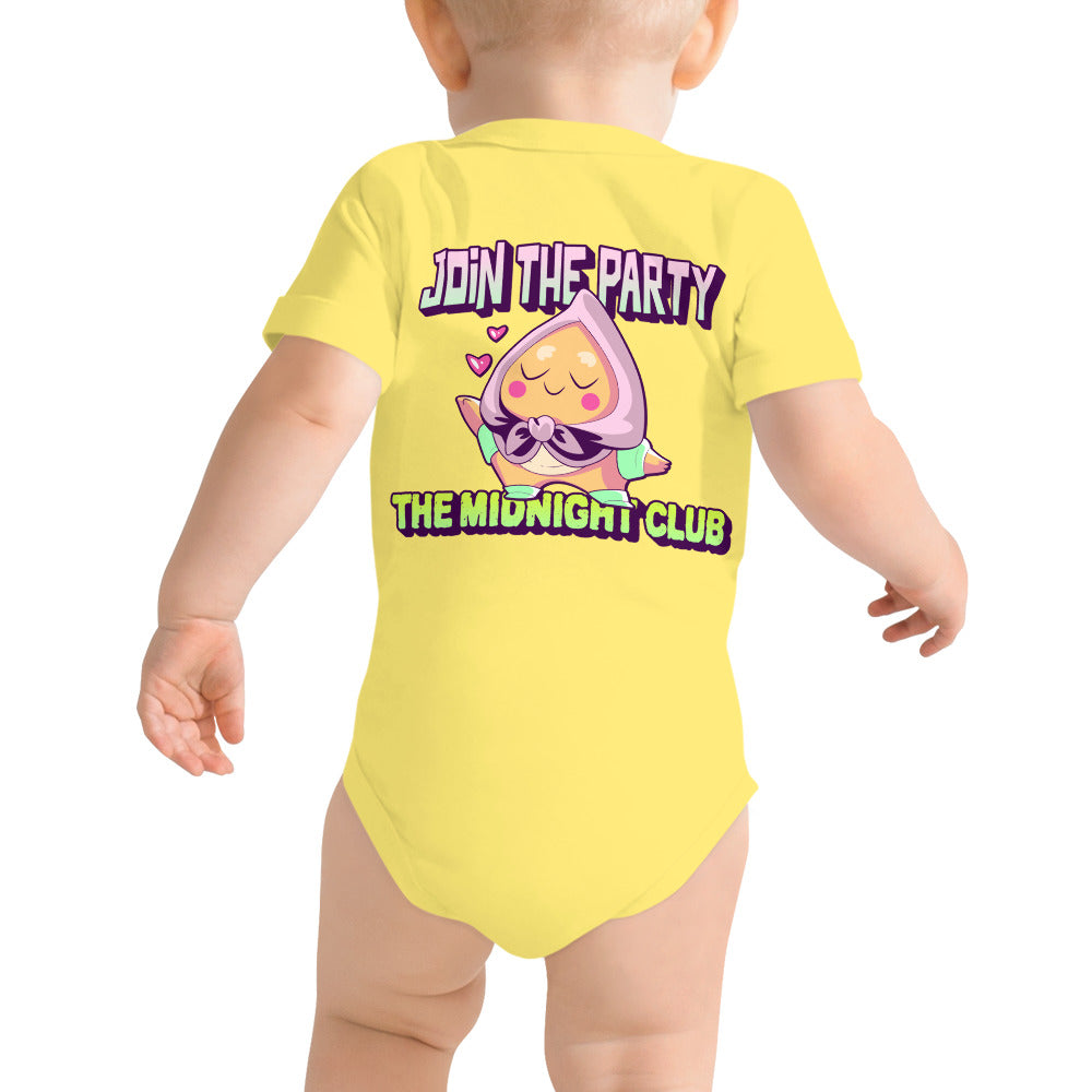 Join the party - The Midnight Club - Baby short sleeve one piece (back print)