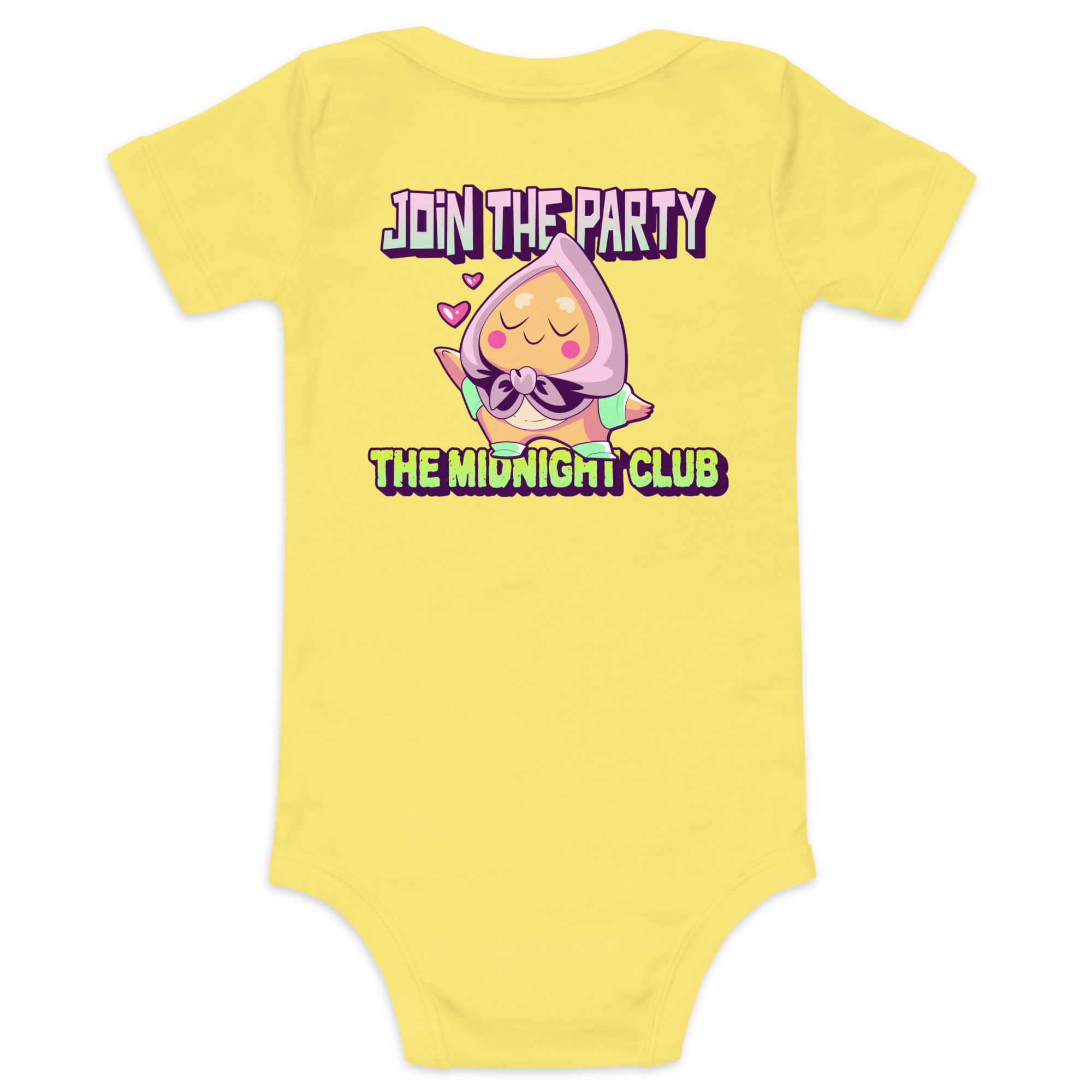 Join the party - The Midnight Club - Baby short sleeve one piece (back print)