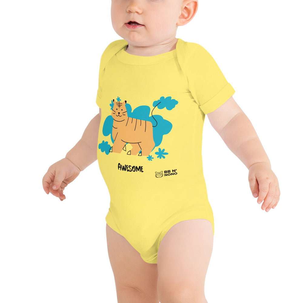 Awesome tiger - Baby short sleeve one piece