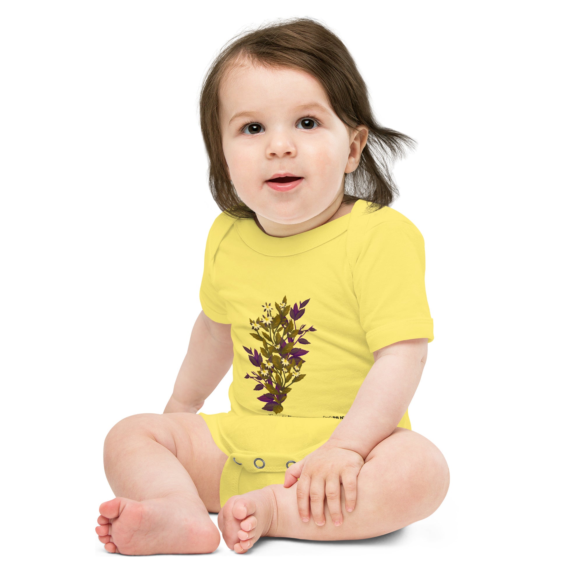 botanical illustration - Baby short sleeve one piece