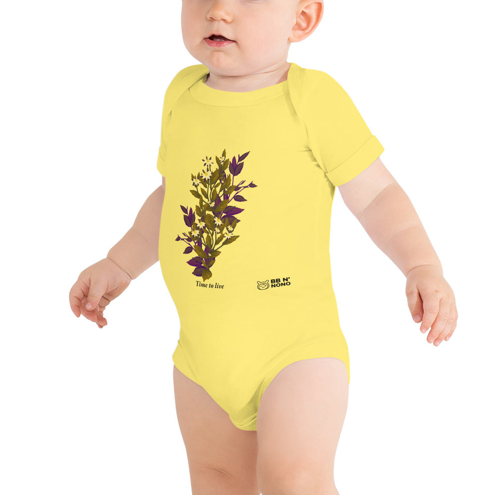 botanical illustration - Baby short sleeve one piece